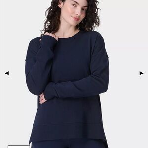 Sweaty Betty After Class Longline Sweatshirt Navy S